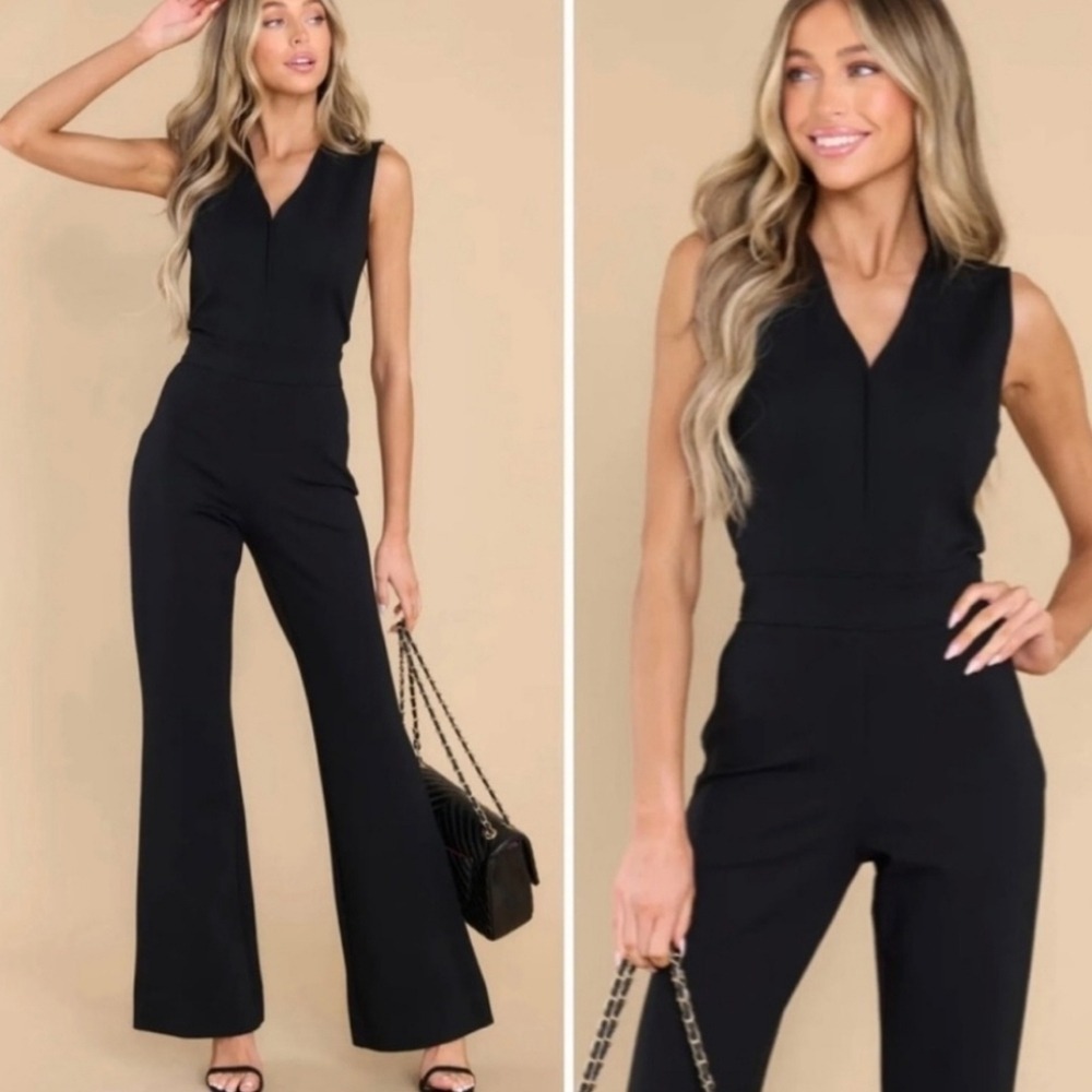 SPANX The Perfect Jumpsuit Sleeveless Back Zip Bootcut Leg Classic Black Size M